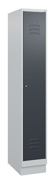 C+P Umkleidespind Classic PLUS, Sockel, 1800x300x500mm, 7035/7016, Zylinderschloss, 0800207-10 S10023