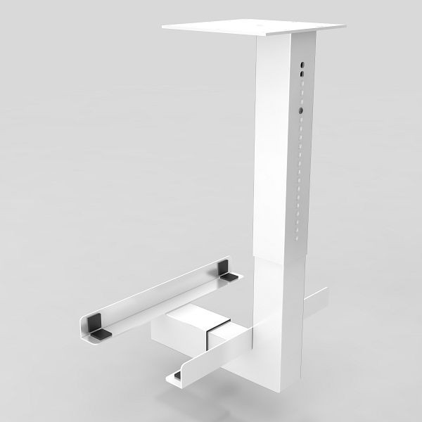 Hammerbacher PC-Halter Weiß, verstellbar, zum Unterschrauben, VRCPU/W