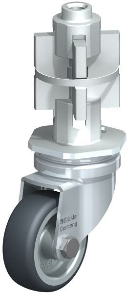 Blickle LRA-TPA 50G-E07 Apparate-Lenkrolle mit Expander, Thermoplastisches Gummi-Elastomer, Grau, 638916