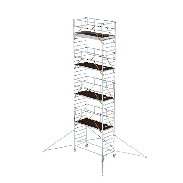 Munk Günzburger Steigtechnik Rollgerüst SG 1,35 x 3,0 m mit Ausleger & Doppel-Plattform Plattformhöhe 9,51 m, 169939