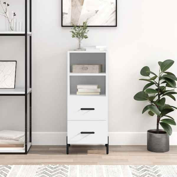 vidaXL Sideboard Weiß 34,5x34x90 cm Holzwerkstoff, 828676