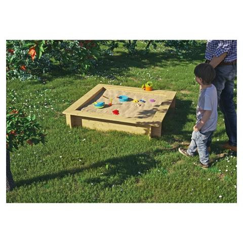 T&J Abdeckplane für Sandkasten DANI, 120 x 120 PE-Gewebe 160 g/m² blau, mit elastischer Kordel, 22403