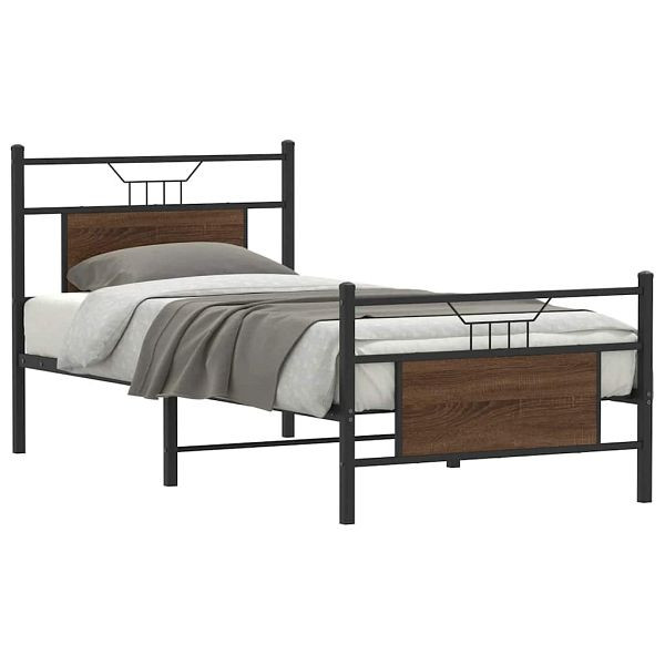vidaXL Bettgestell ohne Matratze Braun Eiche 75x190 cm Holzwerkstoff, 4106849