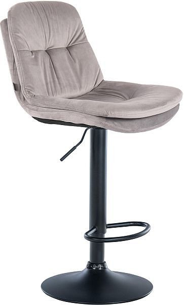 CLP Barhocker Laurel Samt schwarz, grau, 323958, 4255716316983