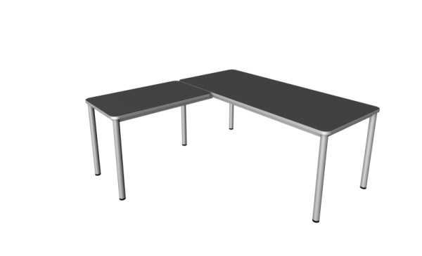 Kerkmann Winkelarbeitsplatz Prime, Schreibtisch B 1800 x T 800 x H 750 mm, Anbautisch 1000 x 600 x 750 mm, anthrazit, (Montage), 11043113-1