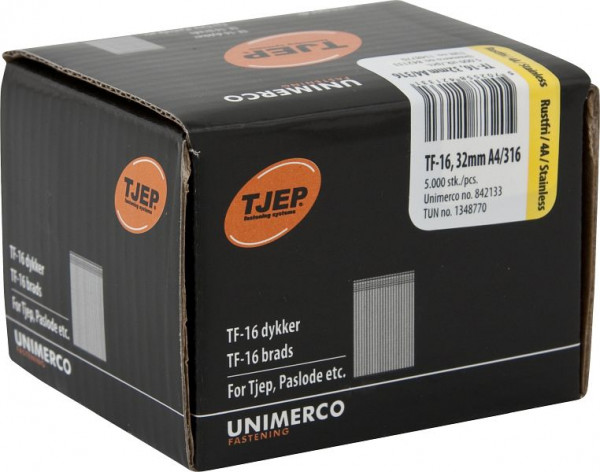 TJEP TF16 32mm Brads, rostfrei A4 Box 5.000 Stück, Brads und Stifte, 842133