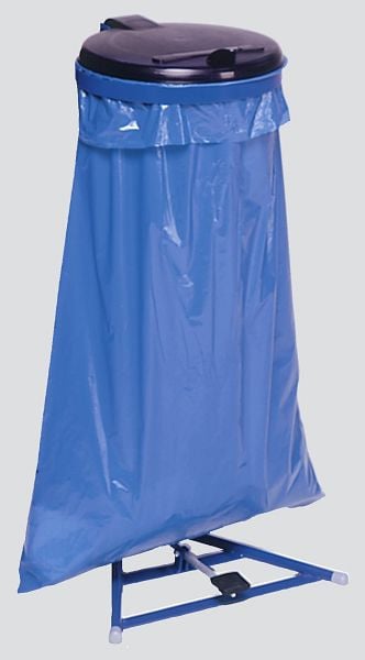 VAR Müllsackständer mit Fußpedal, Kunststoff-Deckel schwarz, enzianblau, 10205