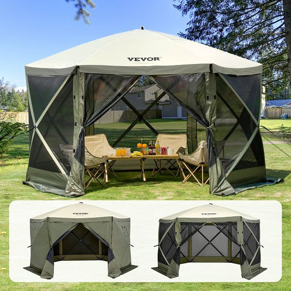 VEVOR Gartenzelt Faltpavillon Partyzelt Popup Zelt 8 Personen 3,66x3,66x2,4m, ZPSLTJLS12X1117M6V0