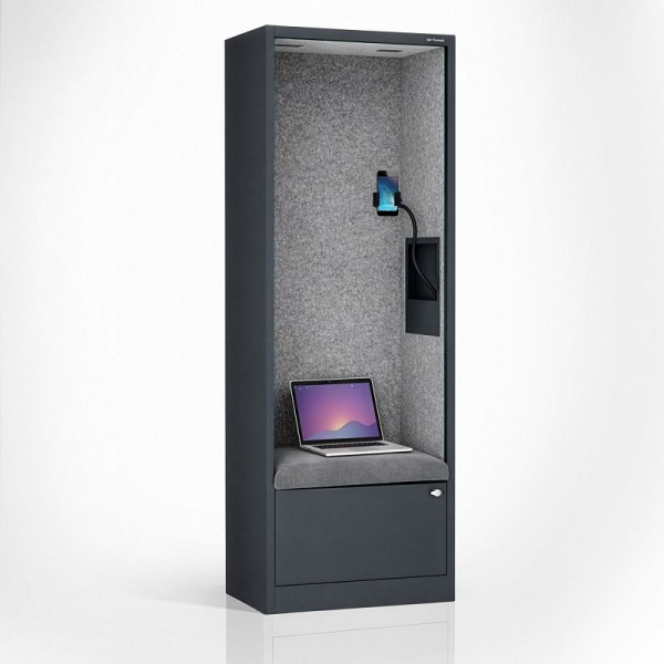 Jan Nowak Schrank mit Sitzfläche und Ruhezone SALLY MentalBox 1850 x 600 x 400 mm, Anthrazit, Grau, 2072
