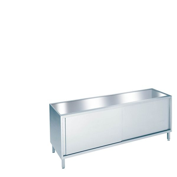 CHROMOnorm Arbeitsschrank mit Schiebetüren, Tiefe 640 (700)mm, ohne Tischplatte, SS0710U0000