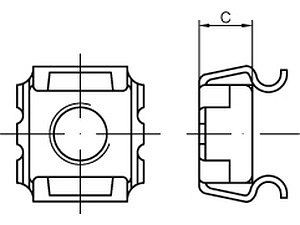 ART 88109 Käfigmuttern Stahl M 10 - 8 galvanisch verzinkt, Typ SMG VE=S (1000 Stück)