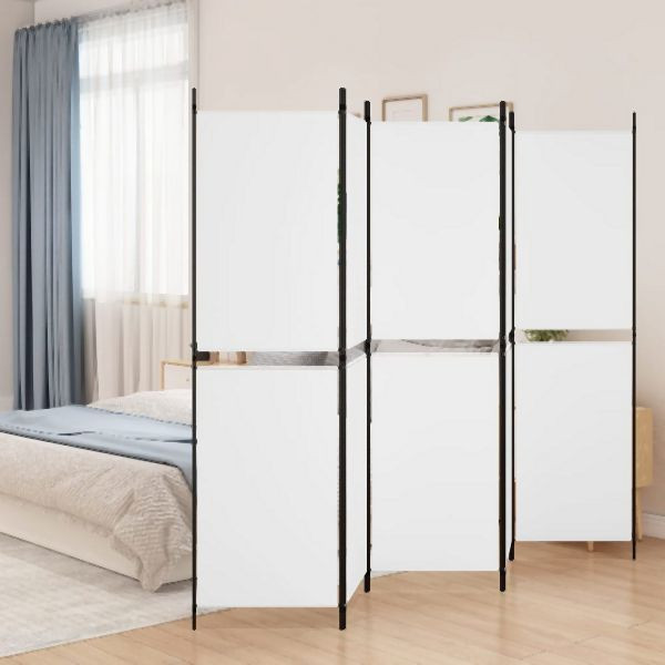 vidaXL 5-teilig Paravent Weiß 250x180 cm Abmessung Stoff, 350218