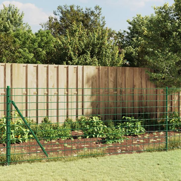 vidaXL Maschendrahtzaun mit Bodenflansch Grün 0,8x25 m, 154184