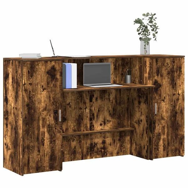 vidaXL Empfangstheke Räuchereiche 180x50x103,5 cm Holzwerkstoff, 3324209
