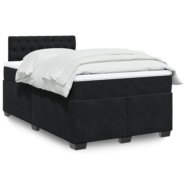 vidaXL Boxspringbett mit Matratze Schwarz 120x190 cm Samt, 3288566