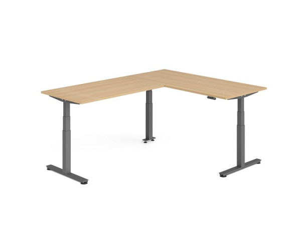 Hammerbacher Sitz-Steh-Winkeltisch 240x180cm Eiche/Graphit, VXDSMW1916/E/G