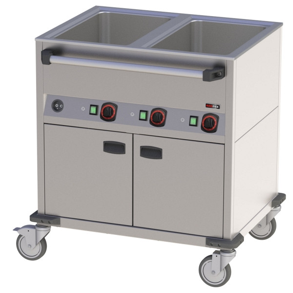 RM Bain-Marie-Wagen-Fahrbar 2x GN 1/1, 850x700x900 mm, 230 V 2,2 kW, BMPD-2120-CSH