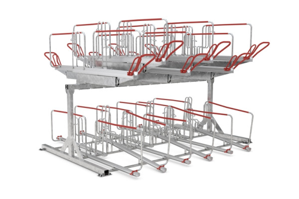 WSM Doppelstockparker BikeHub Economy 2/24 mit 24 Einstellplätzen zweiseitig, 105600050