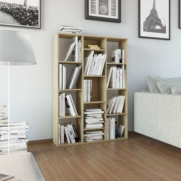 vidaXL Raumteiler/Bücherregal Sonoma-Eiche 100x24x140 cm Holzwerkstoff, 800444