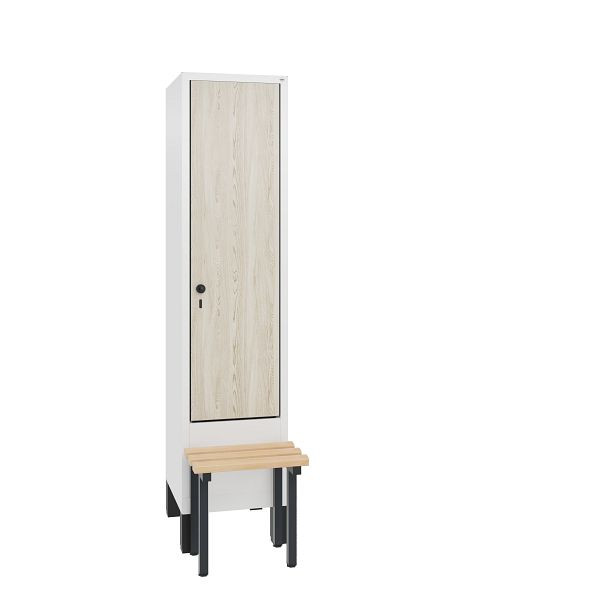 C+P Spind Evolo, 1 Abteil, H1850xB420xT815 mm, Weiß/HPL Esche, 48030-12 S10312