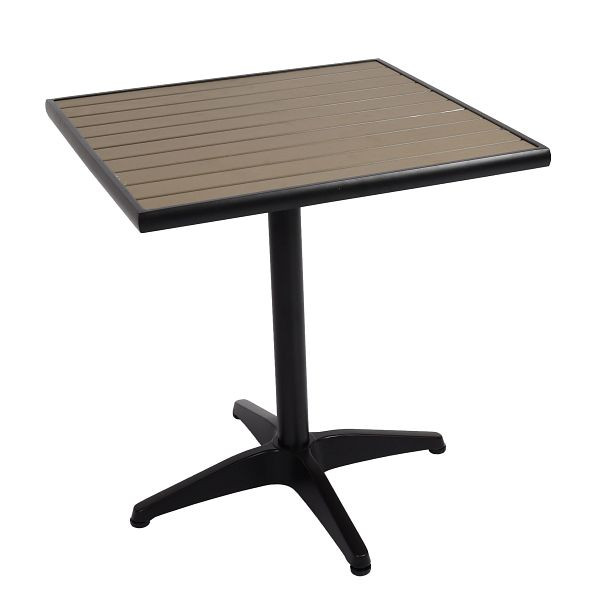 Mendler Gartentisch HWC-J95, Balkontisch Bistrotisch, Gastronomie Outdoor-Beschichtung Aluminium Polywood, schwarz, grau, 84862