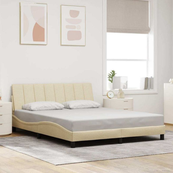 vidaXL Bettgestell ohne Matratze "Hanko" Creme 160x200 cm Stoff, 3310403