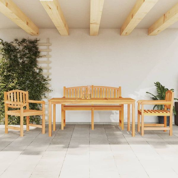 vidaXL 4-teilig Garten-Essgruppe Massivholz Teak, 3157944