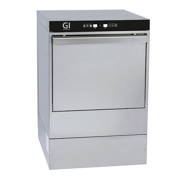 Gastro-Inox digitale Glasspülmaschine mit Pumpe, Seifenspender & Zerbrechender Tank, 50x50cm, 230V, Edelstahl AISI 304, 400.204