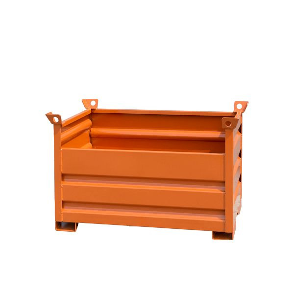Eichinger Industrie Vollwand-Stapelpalette mit U-Füße, 2000 kg, LxBxH 1000x800x750 mm, reinorange, 13220100001111