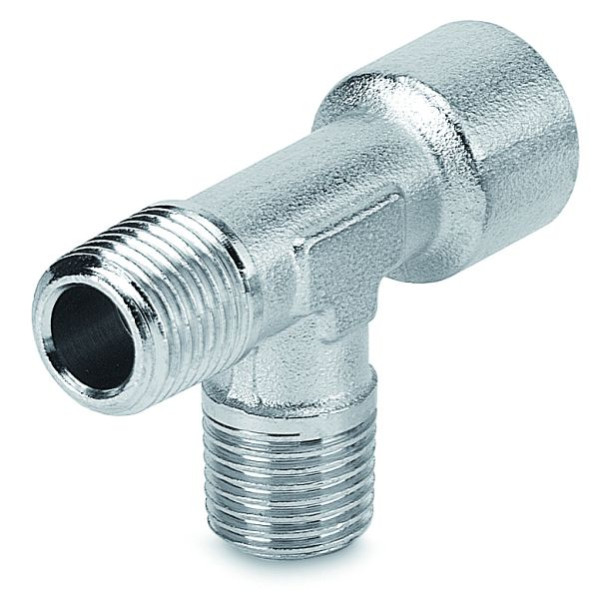 Prevost T-Stück mit Innengewinde auf einer Seite und 2 Außengewinden - A32, AG BSPT= R 1/4, IG BSPP= G 1/4, VE: 10 Stück, A32 1414