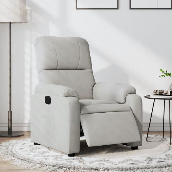 vidaXL Relaxsessel Elektrisch Hellgrau Mikrofasergewebe, 3204916