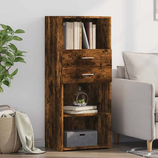 vidaXL Highboard Räuchereiche 50x42,5x124 cm Holzwerkstoff, 846177