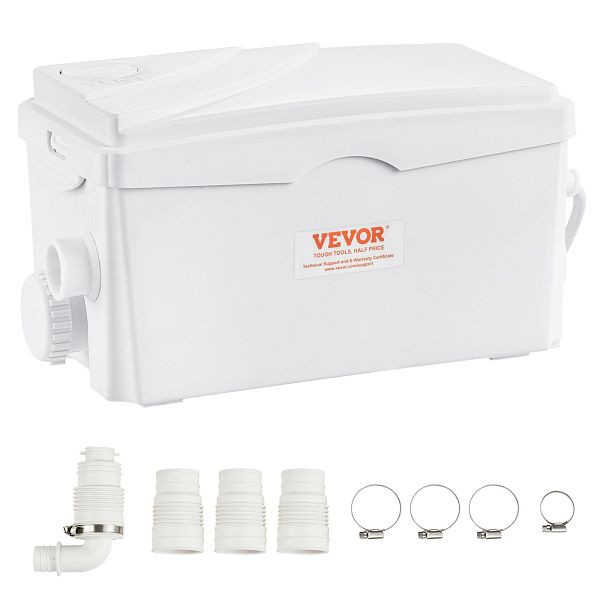 VEVOR Hebeanlage, 350 W, 6000 l/h Durchfluss, 7 m Förderhöhe, Abwasserpumpe mit 3 Wassereinlässen für Keller, Küche, Spüle, Dusche, HSBXWG350W7MSJ4DHV2