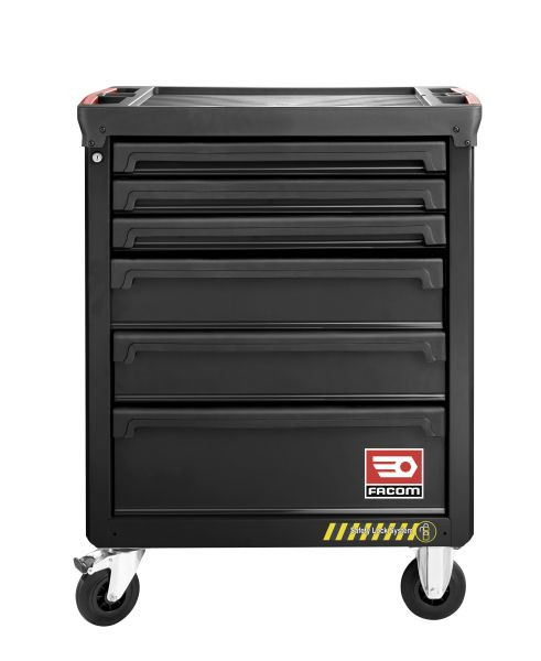 Facom Sicherheits-Werkstattwagen ROLL mit 6 Schubfächer, 3 Module pro Schubfach, schwarz (RAL 9004), ROLL.6NM3AS
