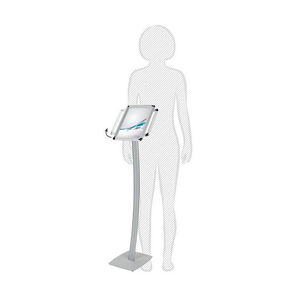 VKF Renzel Hinweisaufsteller / Infodisplay „Curved“, mit Drehmechanismus, Rondo DIN A4, 50.0256.4