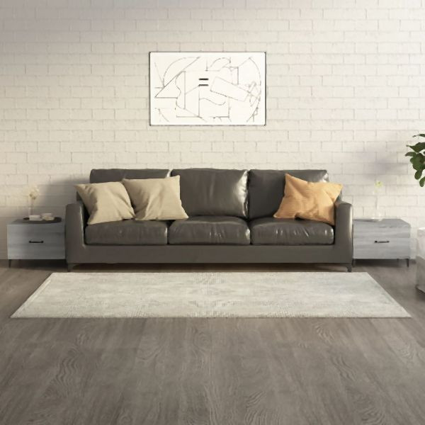 vidaXL Couchtische mit Metallbeinen 2 Stk. Grau Sonoma 50x50x40 cm, 817540