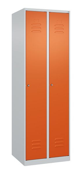 C+P Mehrzweckschrank Classic PLUS, Wäsche-Spind, 2 Abteile, 1850x600x500mm, 7035/2004, Zylinderschlösser, 080000-20B S10013