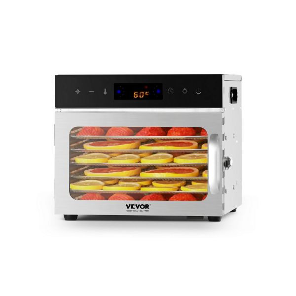 VEVOR Dörrgerät Dörrautomat 6 Tabletts Edelstahl 400W Getrocknete Früchte, SGHGJ400W6G01Z5W8V2