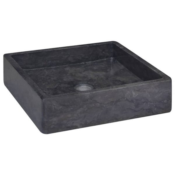 vidaXL Waschbecken Schwarz 40x40x10 cm Marmor, 149169, 8720286300800