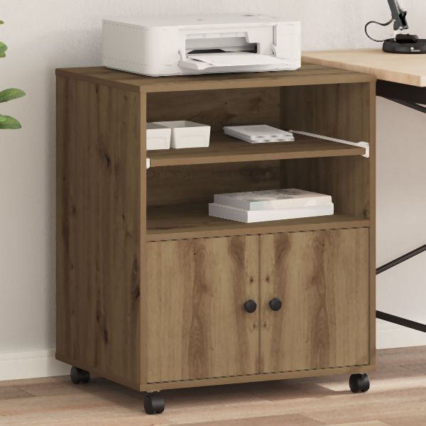 vidaXL Druckerständer mit Rollen Artisan Eiche 60x48x74 cm, 862286