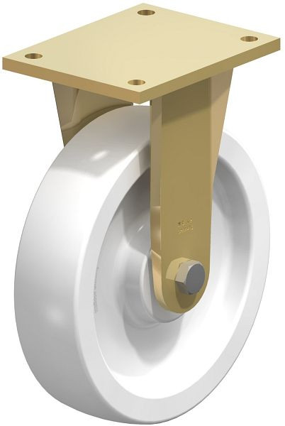 Blickle BS-SPO 250G Stahlgeschweißte Schwerlast-Bockrolle, Polyamid, Weiß, 48504