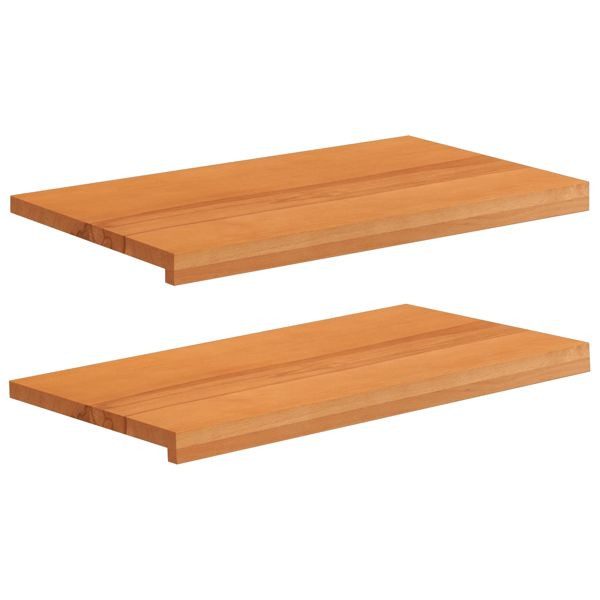 vidaXL Fensterbänke 2-teilig Hellbraun 80 x 40 x 2 cm Massivholz Buche, 42048200