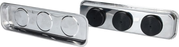 Brilliant Tools Magnetisches Tablett / Schale-Set aus Edelstahl 65 x 226 mm, 2-teilig, BT691155