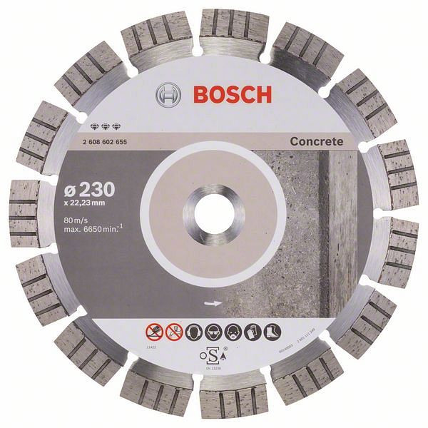 Bosch Diamanttrennscheibe Best for Concrete, 230 x 22,23 x 2,4 x 15 mm, 2608602655