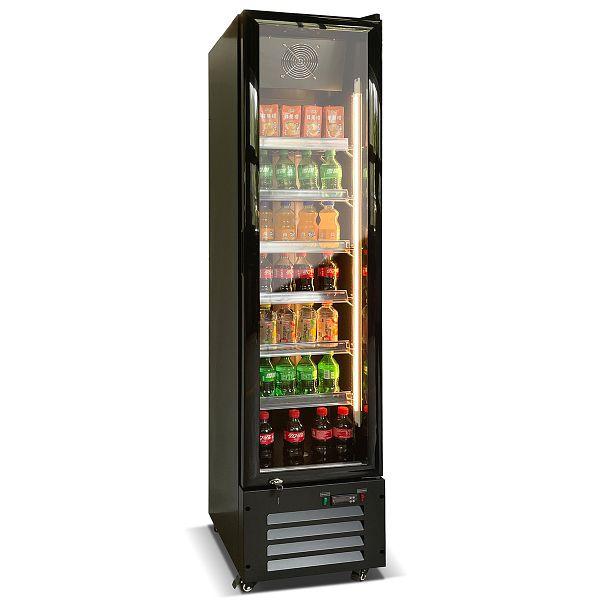 A&S Polarny Getränkekühlschrank 220 Liter, schwarz, 420 x 485 x 1890 mm, KS-220-N
