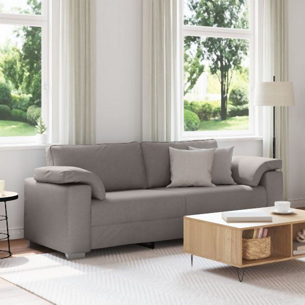 vidaXL 3-Sitzer Sofa in Taupe, 178 cm, aus Stoff, 4105243