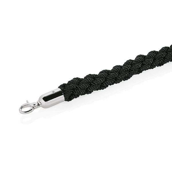 WAS Classic Verbindungskordel, Durchmesser 32 mm, 2,5 m, schwarz, mit verchromten Beschlägen, 2207256