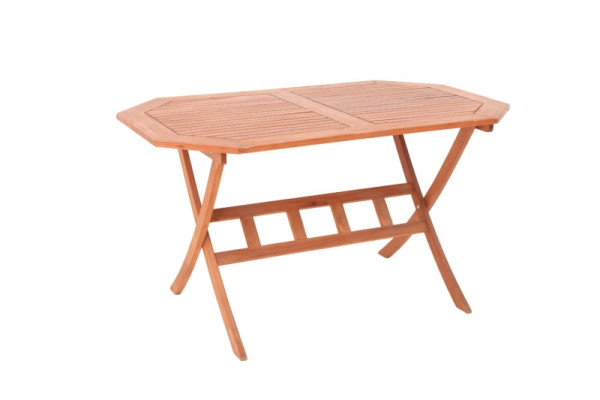 Merxx Vitoria Set 7-teilig, 6 Vitoria Klappsessel, 5-fach verstellbar, 1 Klapptisch 135x 85 cm, FSC® Eukalyptusholz, 50071-011