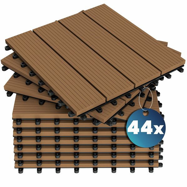 casaria WPC Fliesen, VE: 44er-Set Klassik Terrakotta - 30x30cm, 994421