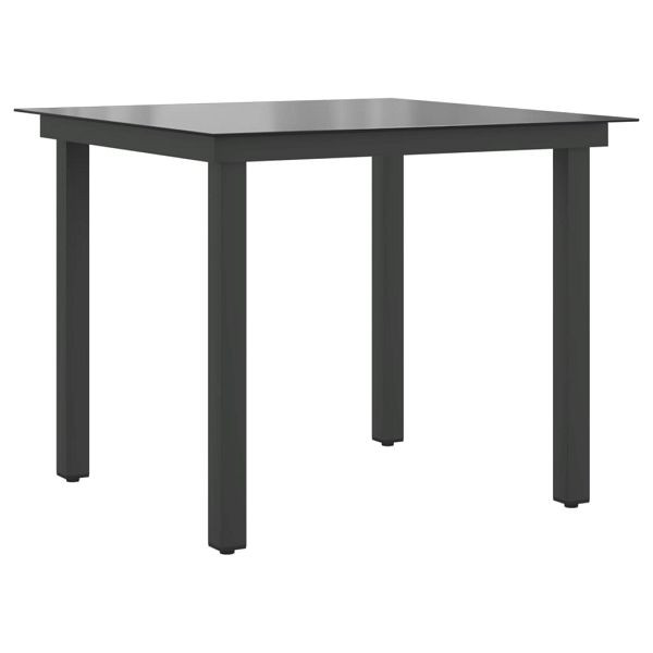 vidaXL Gartentisch Schwarz 80x80x74 cm Aluminium und Glas, 42787
